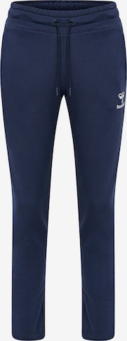 Hummel Slimfit Sportbroek in Blauw: voorkant