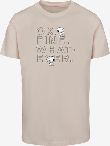 Merchcode Shirt 'Peanuts - Ok Fine Whatever' in Pink: predná strana