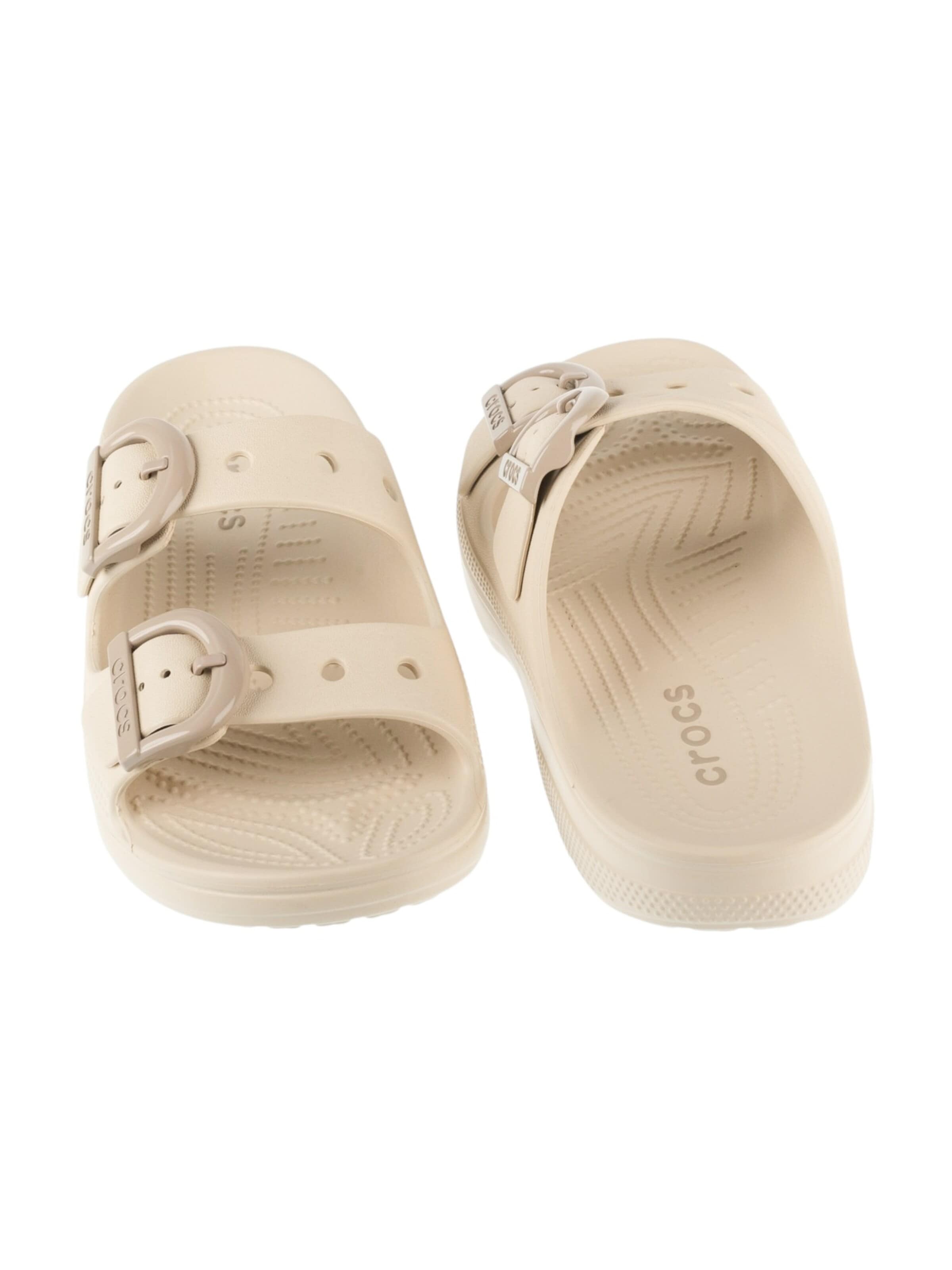 Crocs Strand-/badschoen 'Crocs Saturday Enamel Buckle Sandal W' in Beige