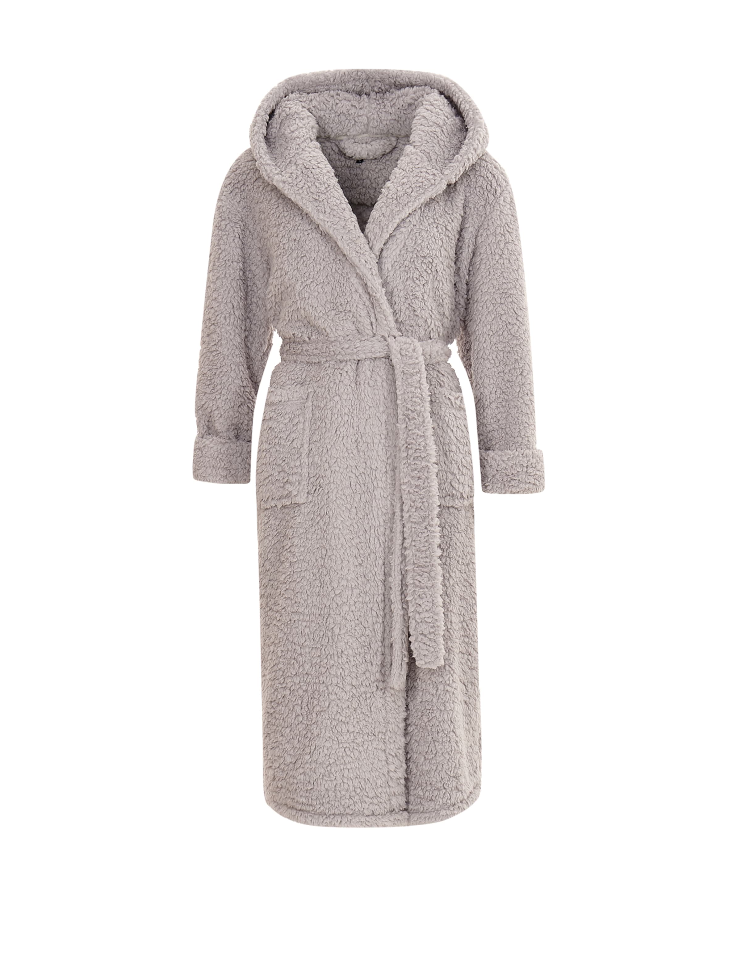 Loungeable Long Bathrobe in Grey: front