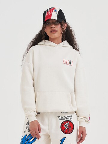 Sweat-shirt AND1 en beige : devant