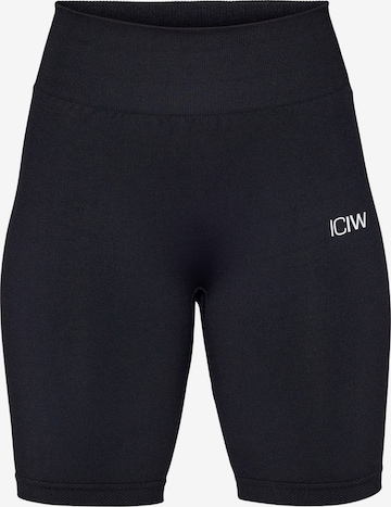 ICANIWILL Skinny Urheiluhousut 'Define' värissä musta: etupuoli