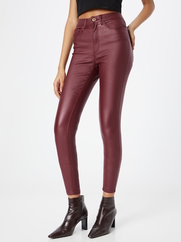 Noisy may Skinny Broek 'Callie' in Rood: voorkant