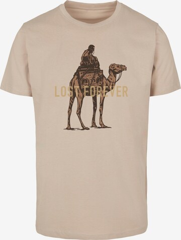 Mister Tee - Camisa 'Lost Forever' em bege: frente