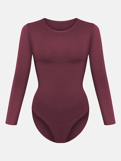 cfab Shaping bodysuit 'Clean Longsleeve Crewneck Sculpting Bodysuit with Slip' in XS in Burgundy, Item view