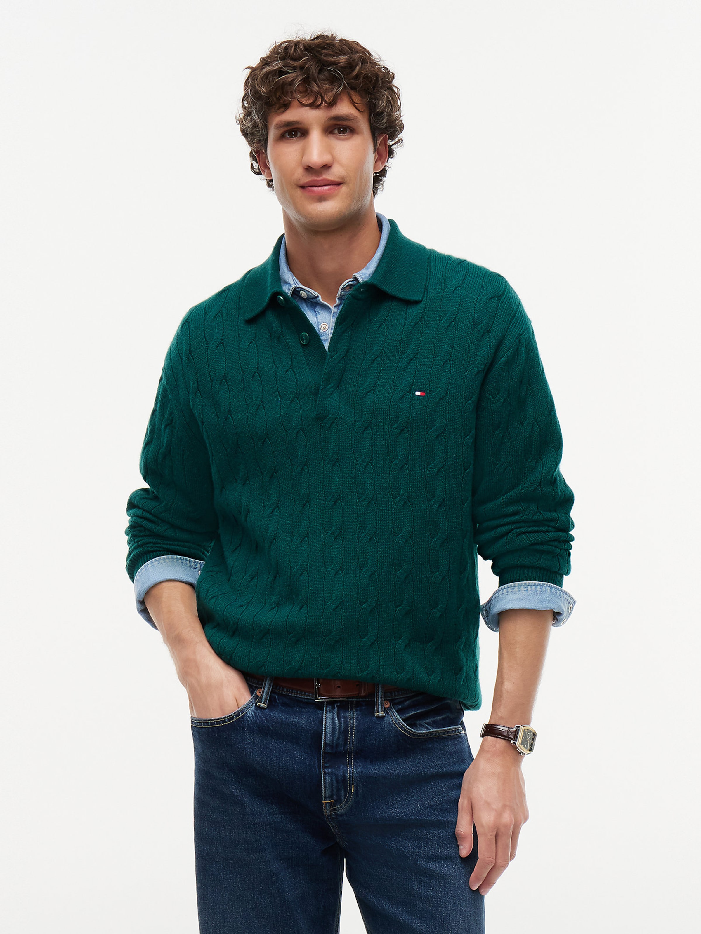 TOMMY HILFIGER Pullover in Grün: Vorderseite