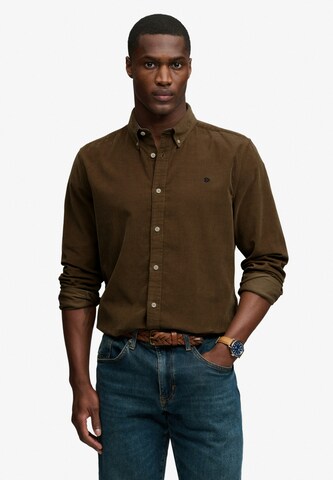 Regular fit Camicia 'CLASSIC' di Superdry & Co in marrone: frontale