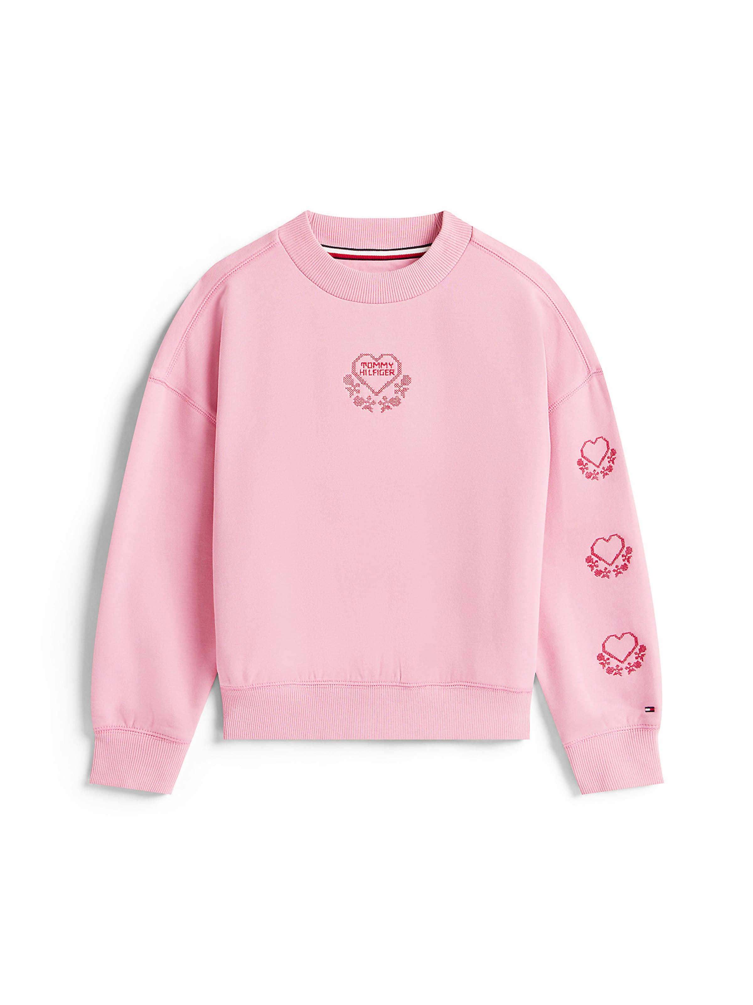 Sweat-shirt TOMMY HILFIGER en rose : devant