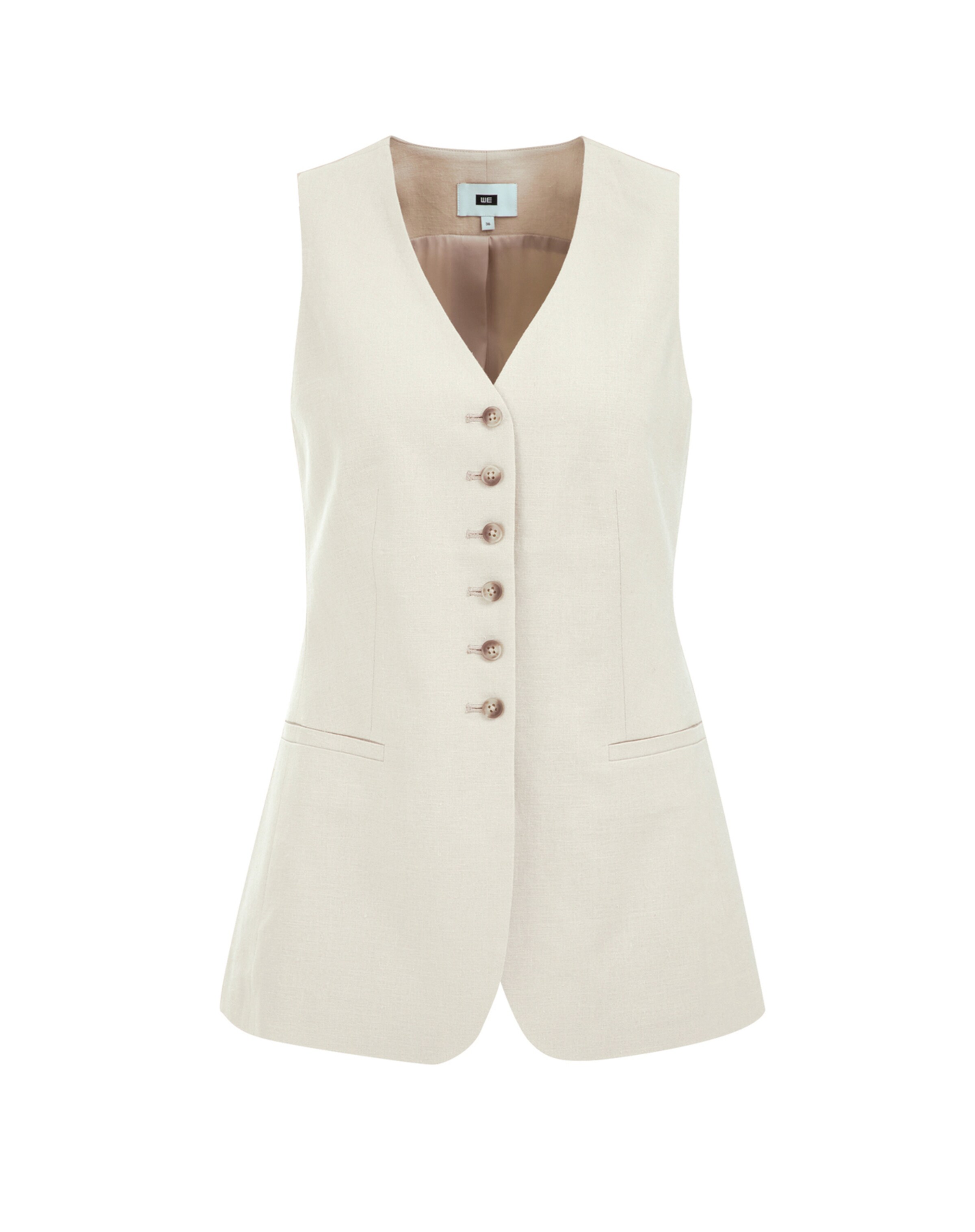 WE Fashion Γιλέκο κουστουμιού σε μπεζ: μπροστά