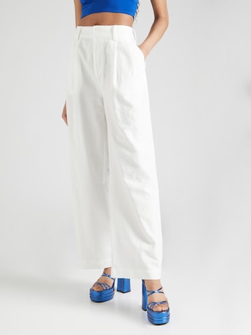 GAP Wide leg Pleat-front trousers in White: front