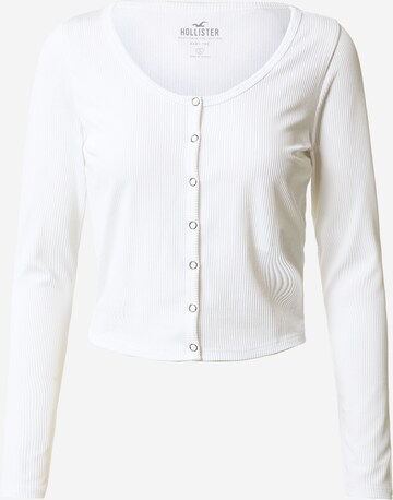 HOLLISTER Knit Cardigan in White: front