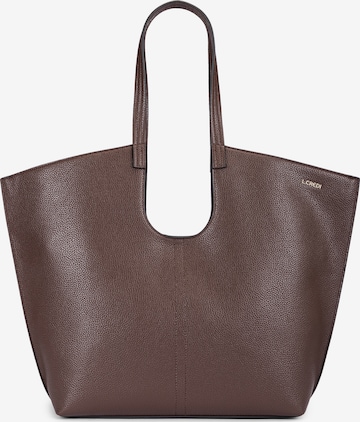 L.CREDI Shoppingväska 'Satine' i brun: framsida