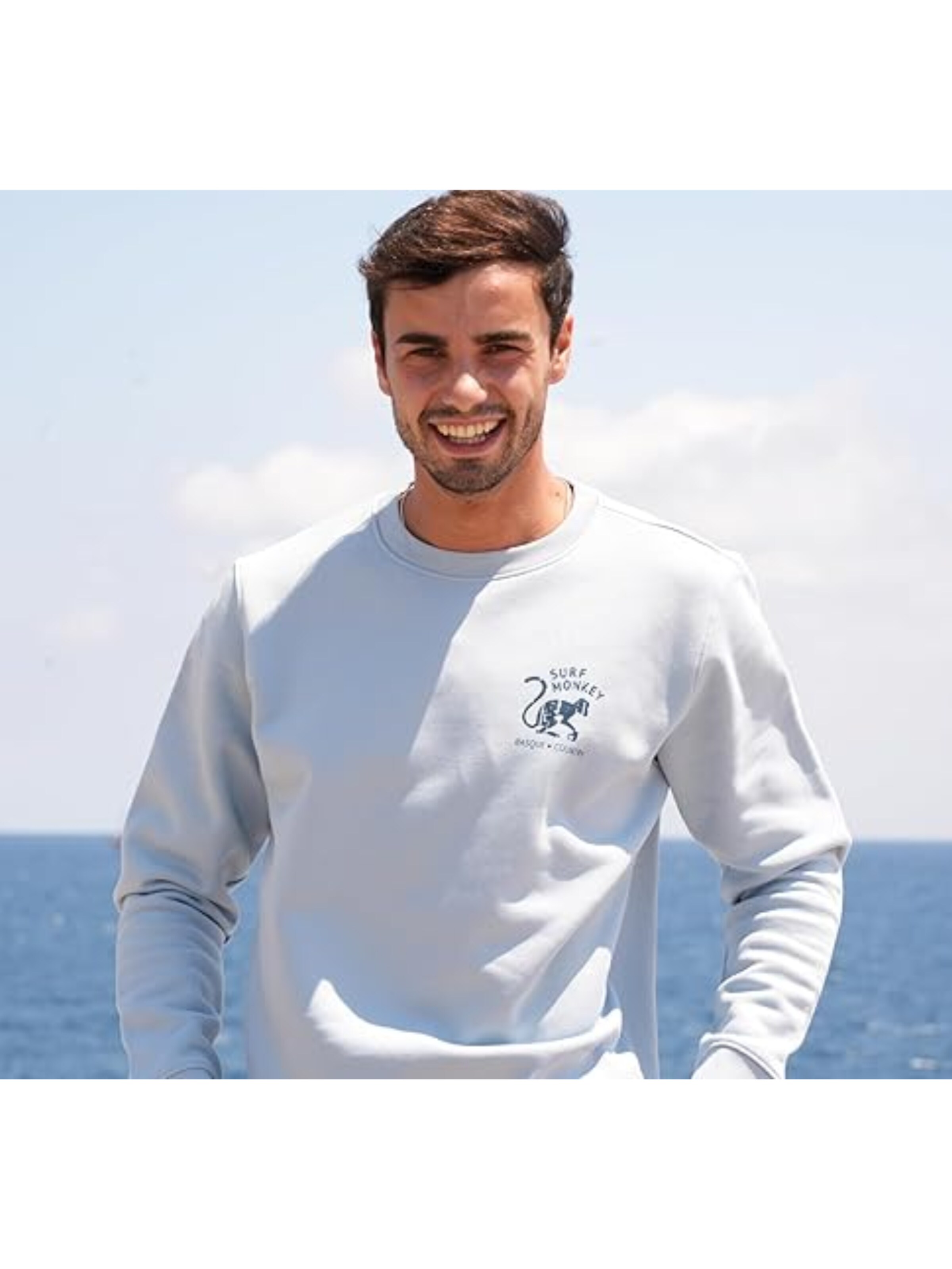 Sweat-shirt 'Rette das Ozean' Surf Monkey en bleu