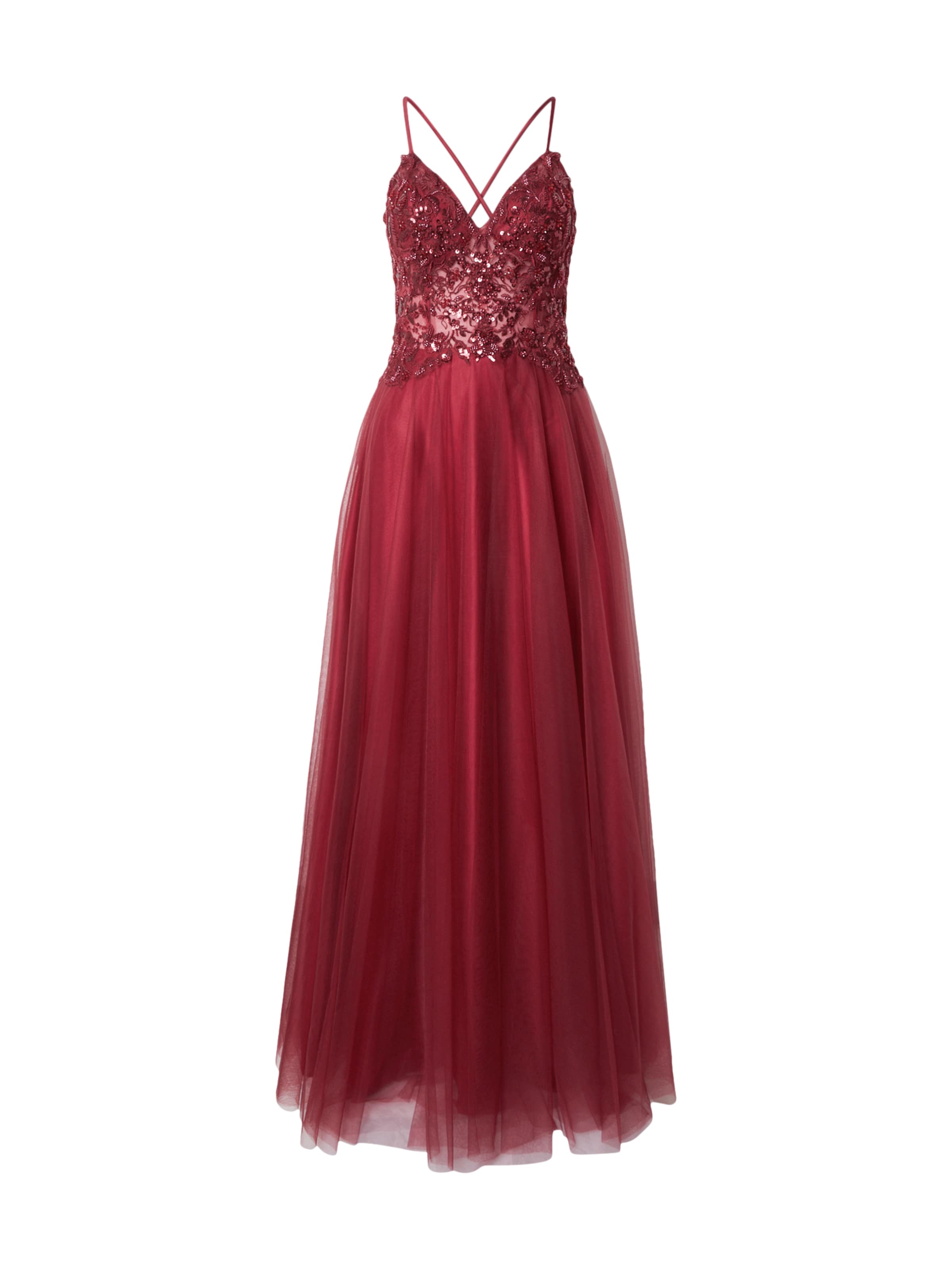 mascara - Vestido de noche en rojo: frente