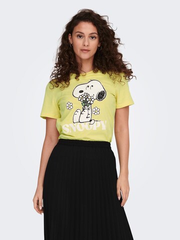 Tricou 'Peanuts' de la ONLY pe galben: față