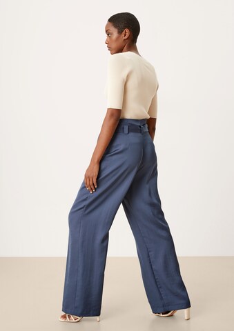 Wide Leg Pantalon à pince s.Oliver BLACK LABEL en bleu