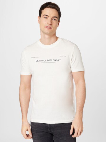 TOM TAILOR DENIM T-shirt i vit: framsida
