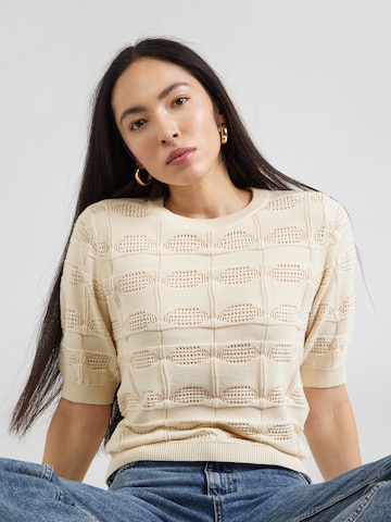 VERO MODA Пуловер 'VMMARVELOUS' в бежово: отпред
