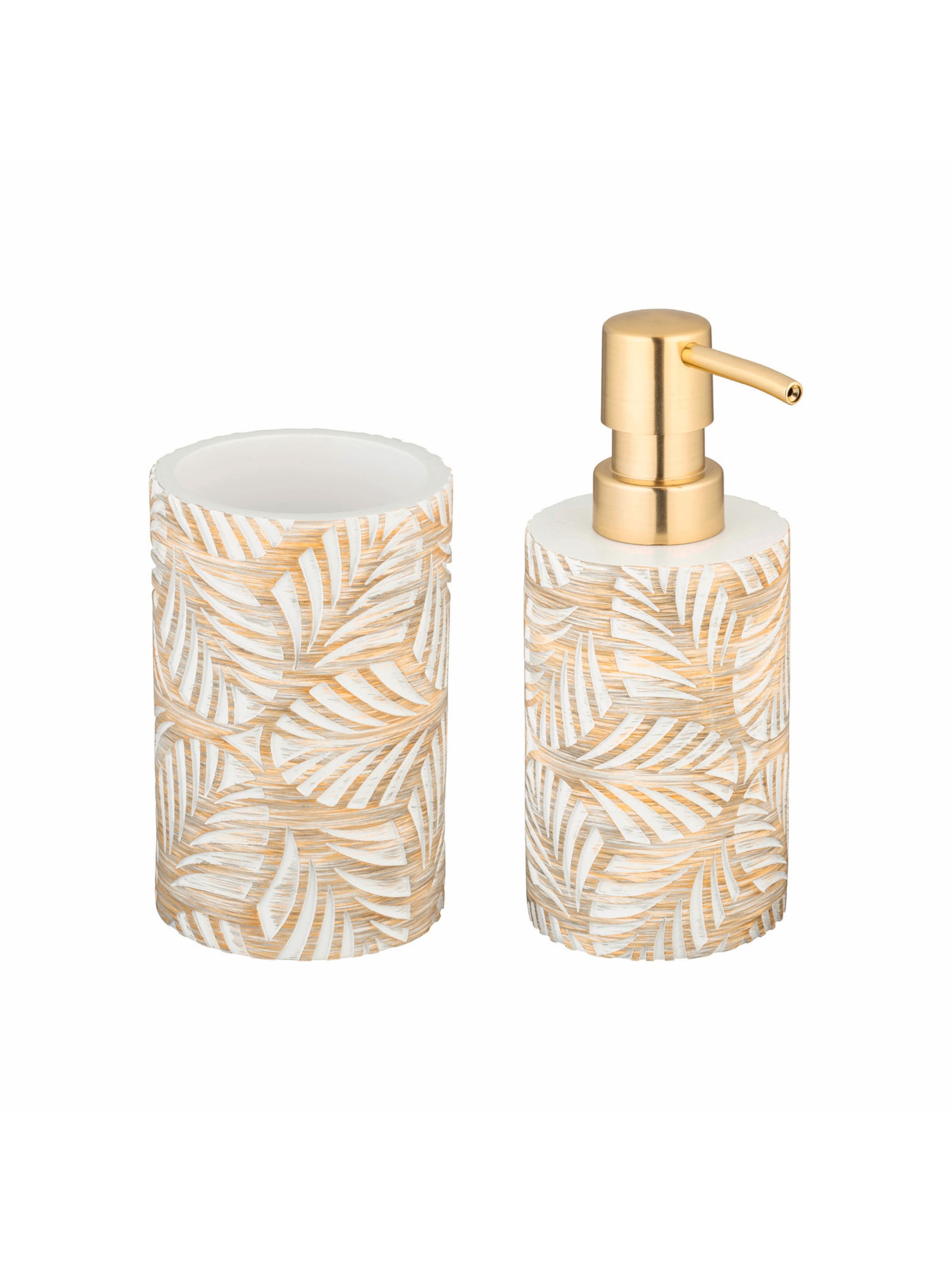 Wenko Bathroom Set 'Terralba' in Gold: front