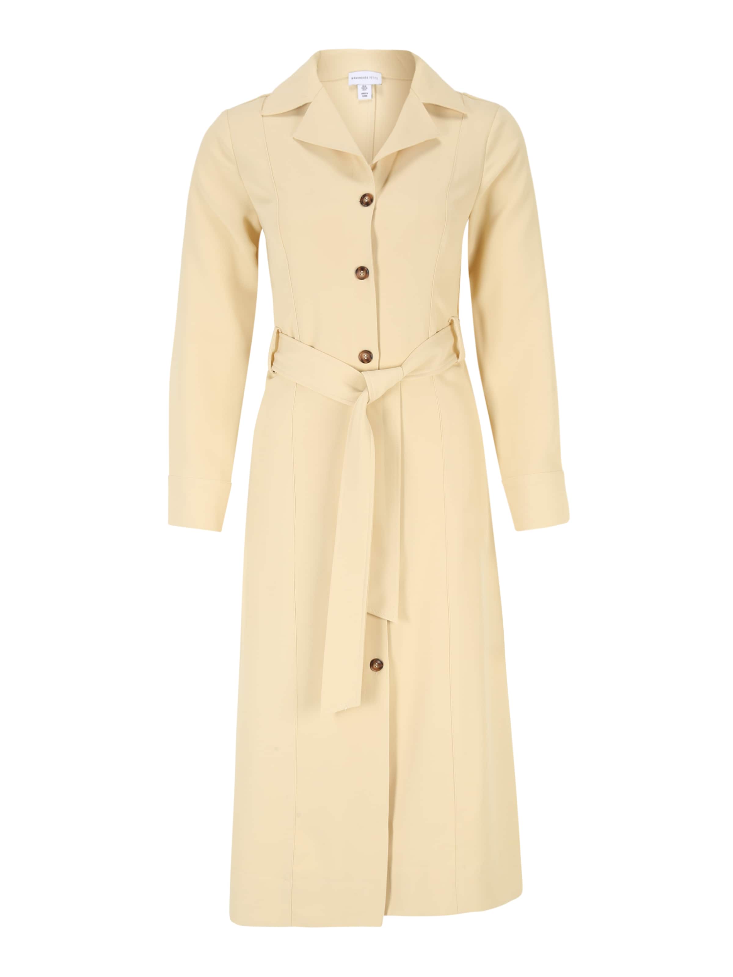 Warehouse Petite Between-seasons coat in Beige: front