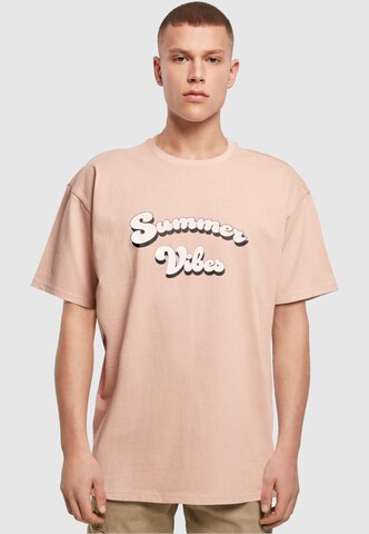 Merchcode T-Shirt 'Summer Vibes' in Pink: predná strana