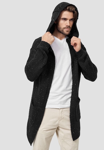 INDICODE JEANS Knit Cardigan ' Brad ' in Black