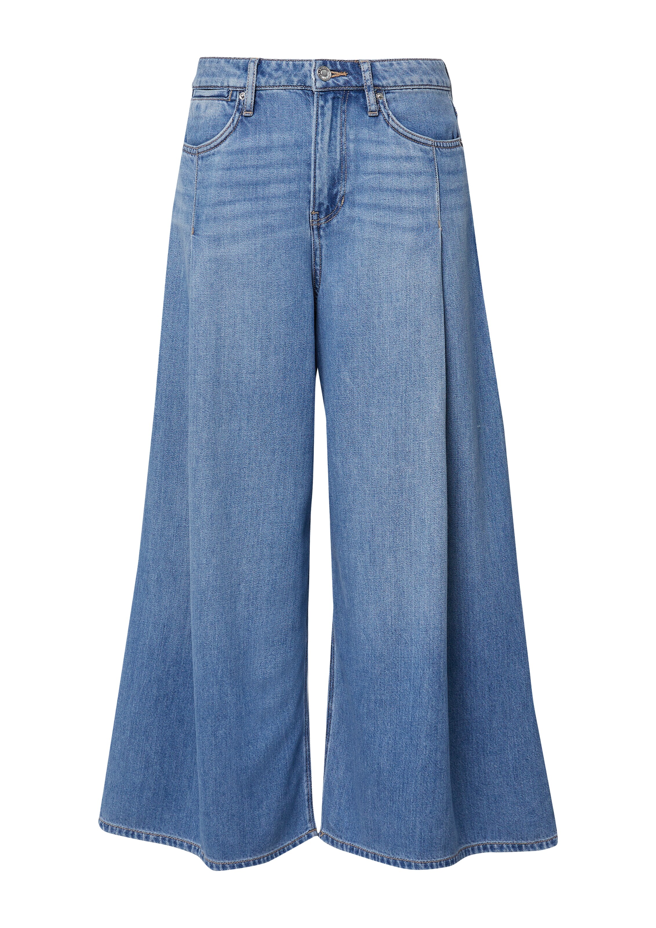 Wide Leg Jean à pince s.Oliver en bleu : devant