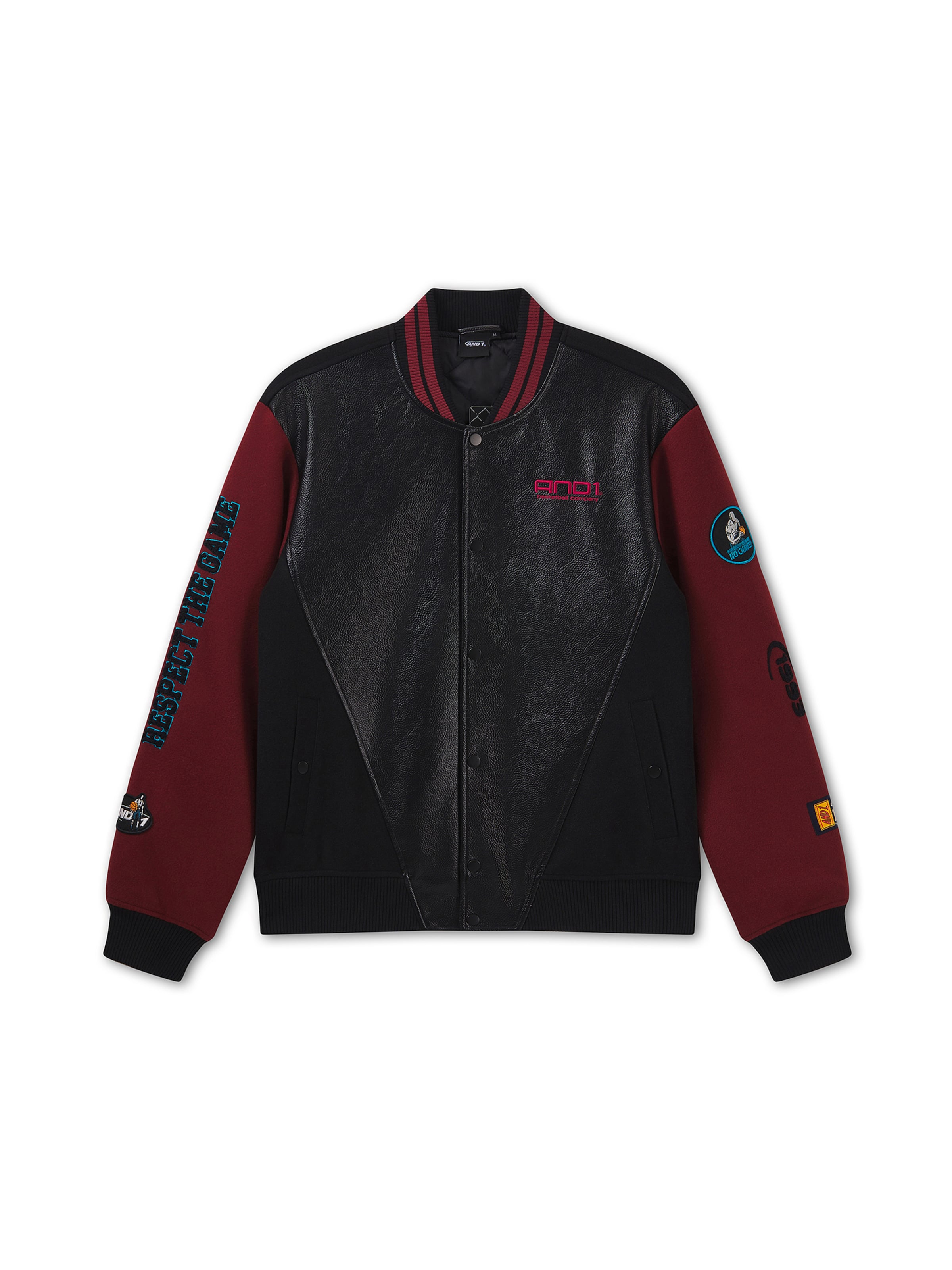 AND1 Přechodná bunda 'Respect The Game' – černá: přední strana