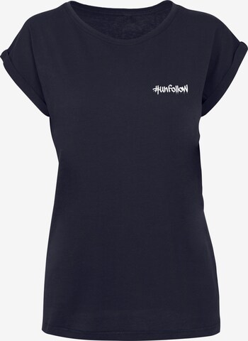 Merchcode T-Shirt 'Unfollow' in Blau: predná strana