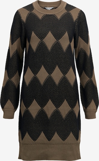 OBJECT Strickkleid in hellbraun / schwarz, Produktansicht