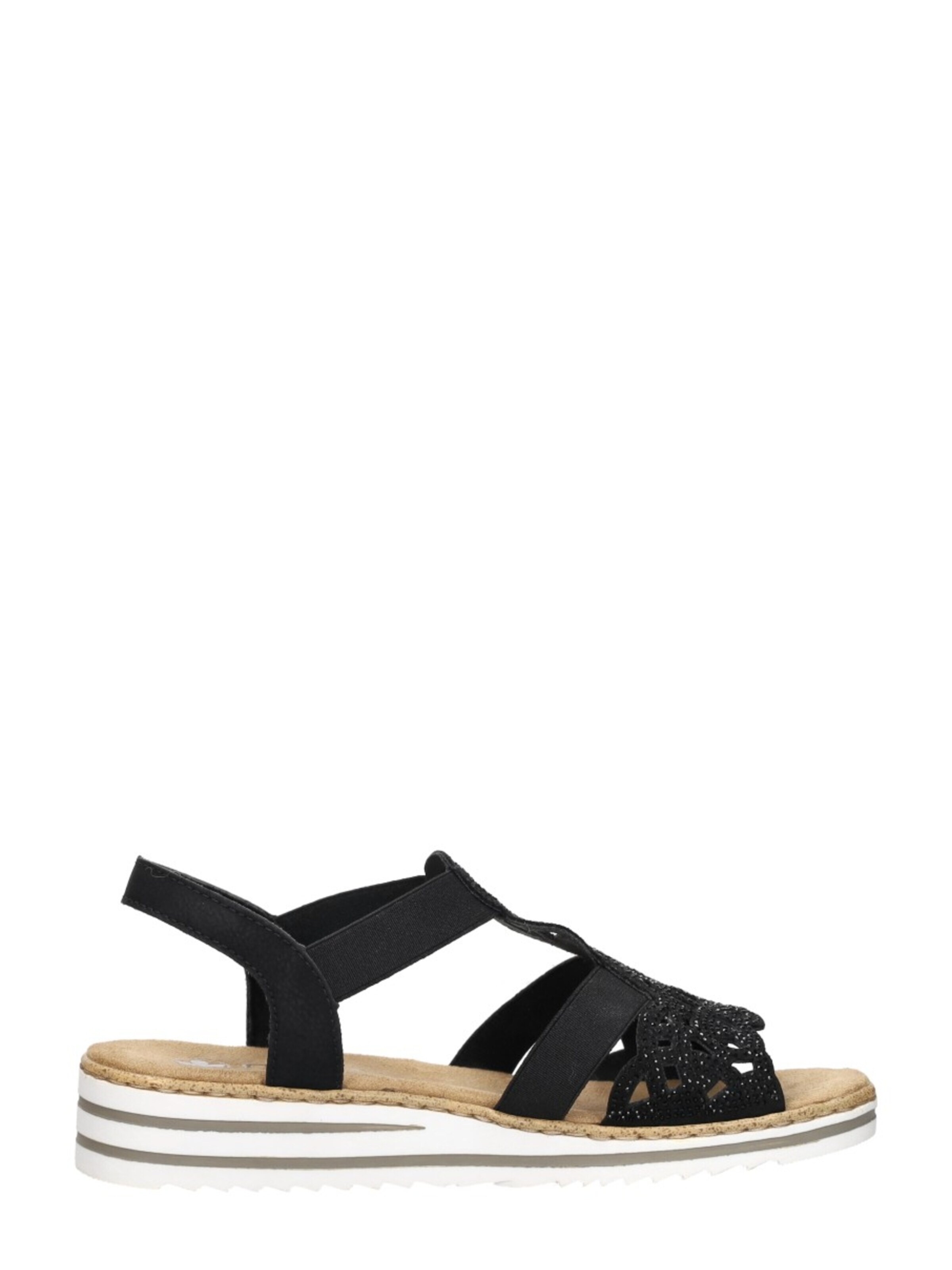 Rieker Sandal 'Sandalen Plat' in Black