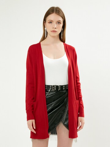 Influencer Knit cardigan in Red: front