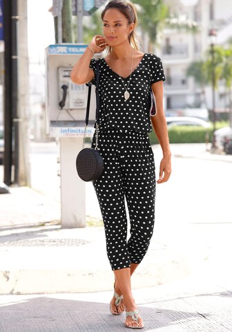 LASCANA Jumpsuit in Zwart: voorkant