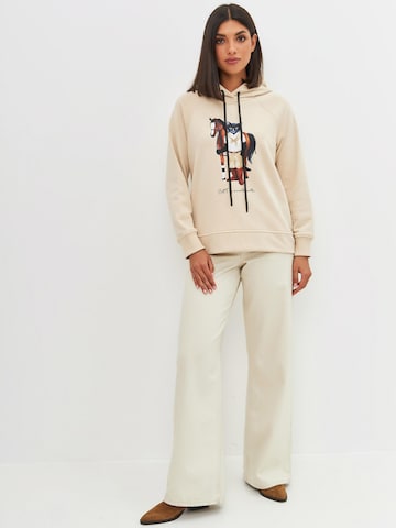 Cat e Lolette Sweatshirt 'Rider Cat' i beige