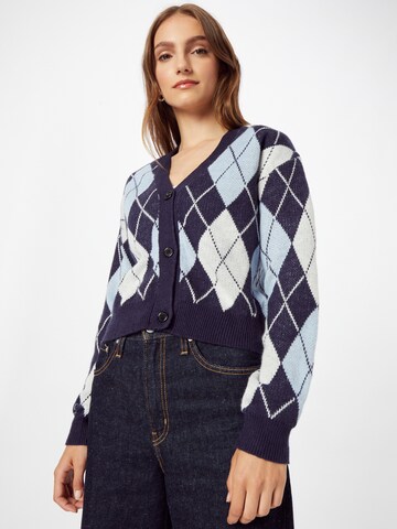 NEW LOOK Knit Cardigan 'ARGYLE' in Blue: front