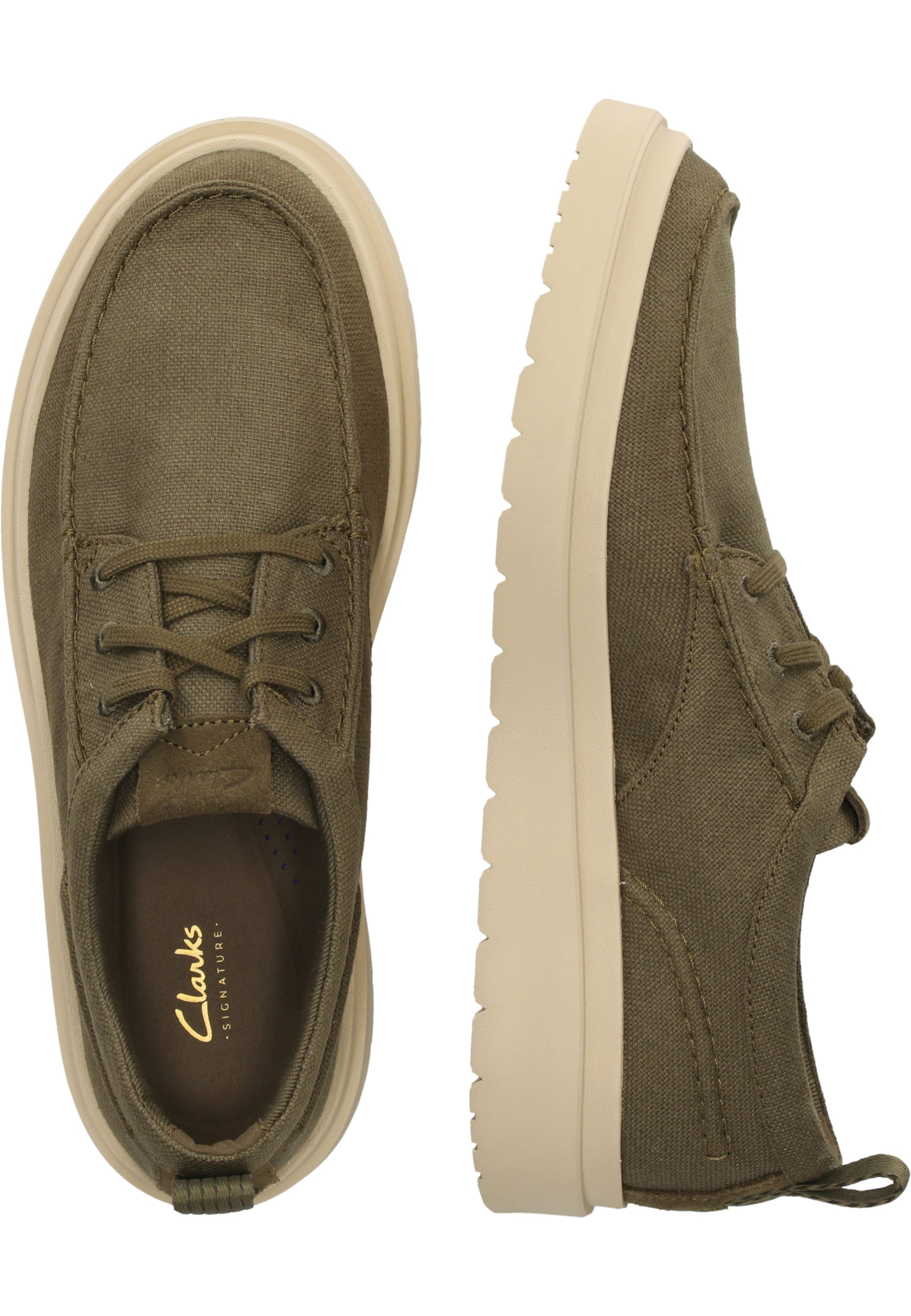 CLARKS Schnürschuhe 'Polden Moc' in Grün