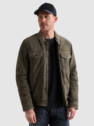 Giacca di mezza stagione 'Air Leather jacket' di PME Legend in verde: frontale