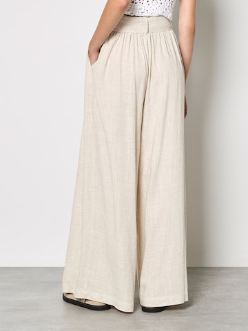 Apricot Wide Leg Wide-Leg Linen Blend Trousers ' ' in Beige