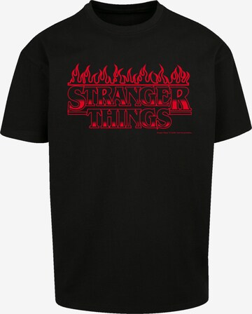 T-Shirt 'Stranger Things Flames Netflix TV Series' F4NT4STIC en noir : devant