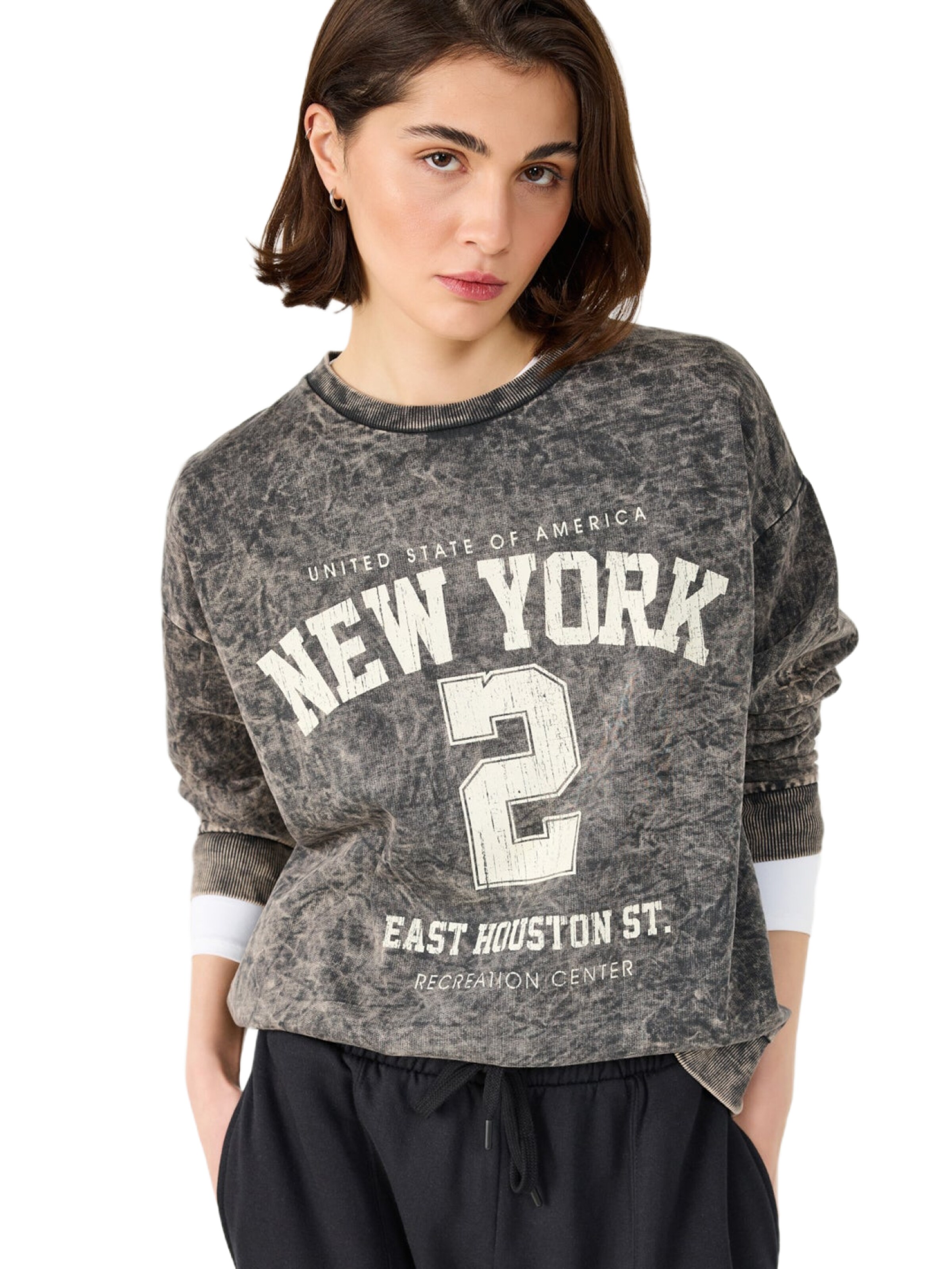 Sweat-shirt No Matter What en gris : devant