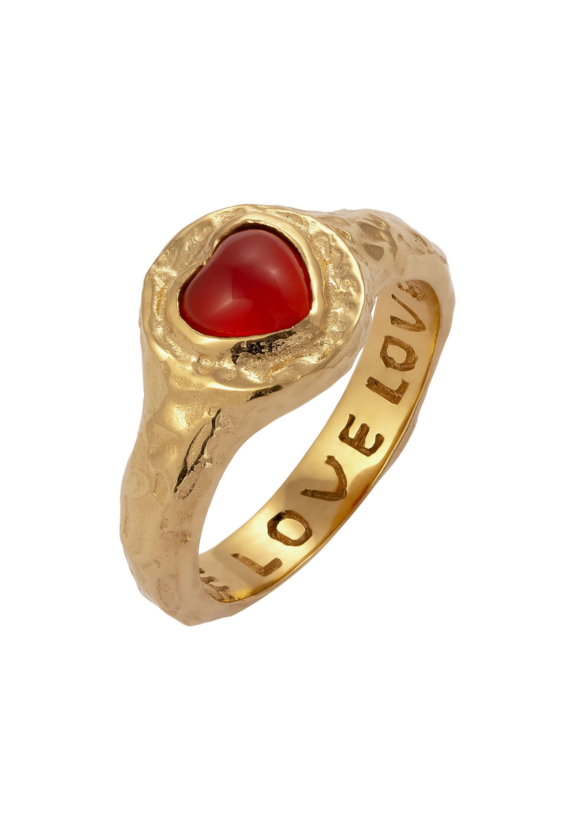 Haze&Glory Ring in de kleur Goud / Rood, Productweergave