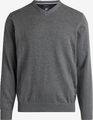 Signal Pullover 'Vern V' in Grau: front