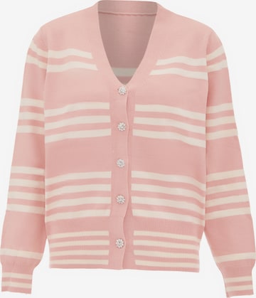 Cardigan ZITHA en rose : devant