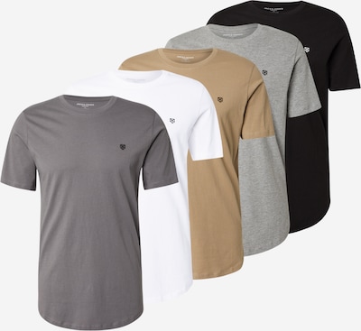 XS dydžio Marškinėliai 'JPRBLABRODY' iš Jack & Jones Premium, spalva – pilka / šviesiai pilka / rusvai žalia / juoda / balta, Prekių apžvalga