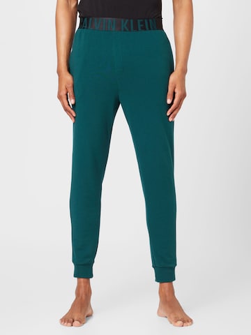 Calvin Klein Underwear Tapered Pyjamabroek in Groen: voorkant