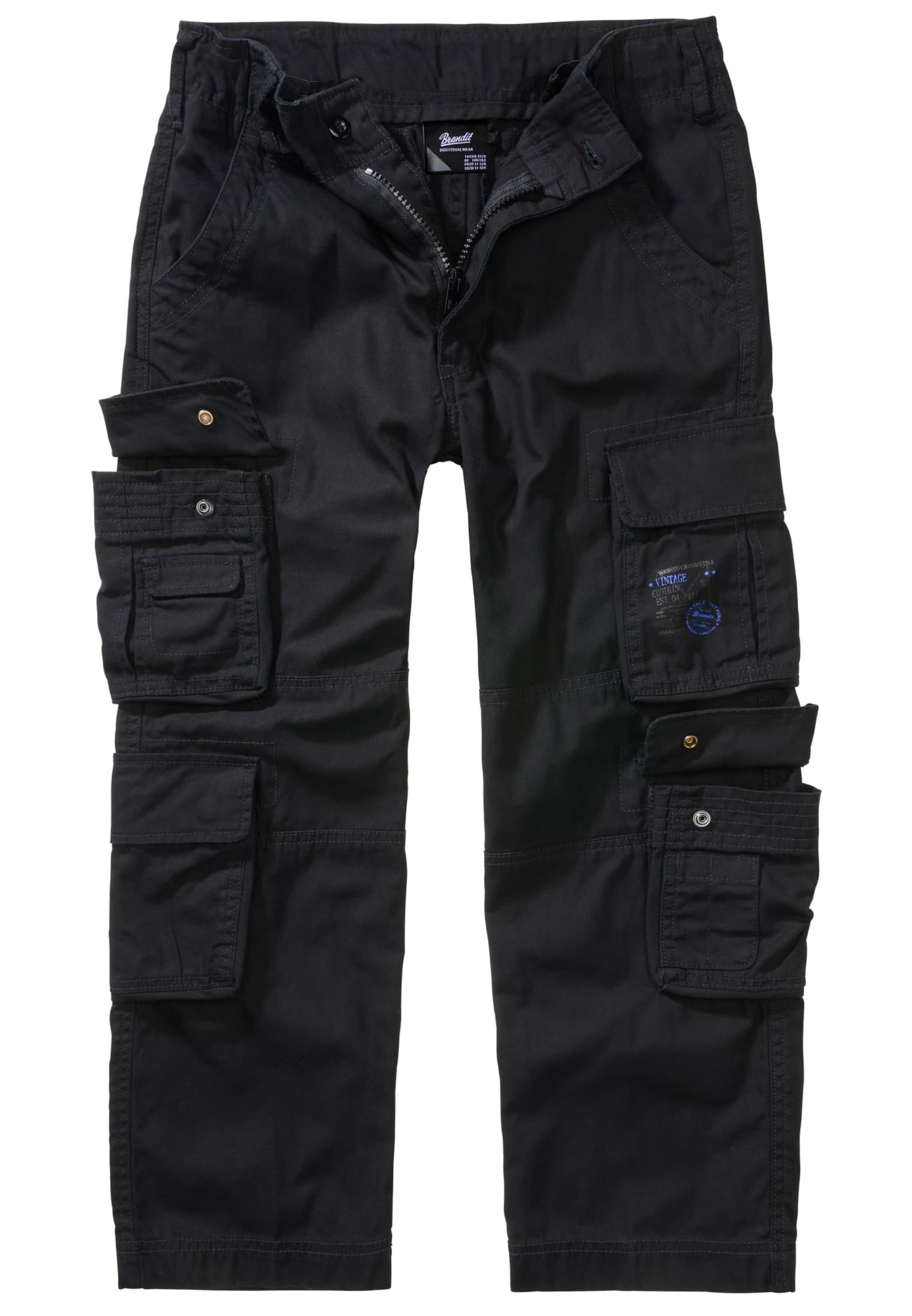 Brandit Loose fit Trousers in Black: front