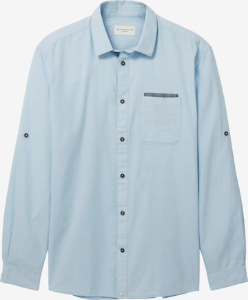 Coupe regular Chemise TOM TAILOR en bleu : devant