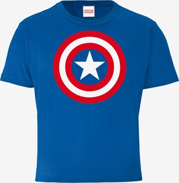 LOGOSHIRT Shirt 'Marvel Comics' in Blauw: voorkant