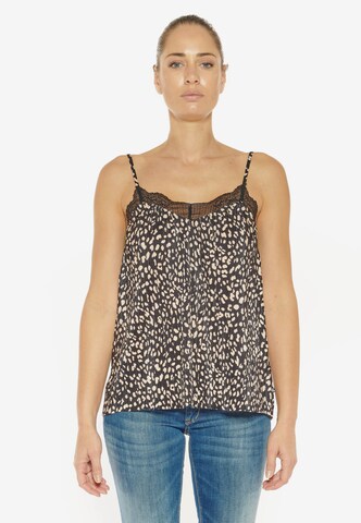 Le Temps Des Cerises Top 'SPRING' in Black: front