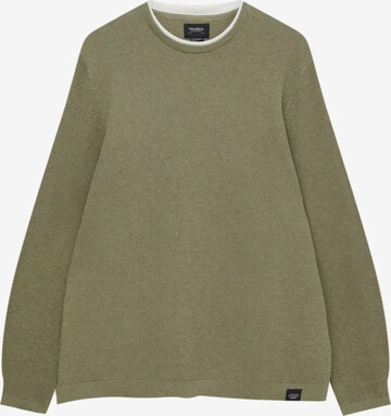 Pull&Bear Sweter w kolorze zielony: przód